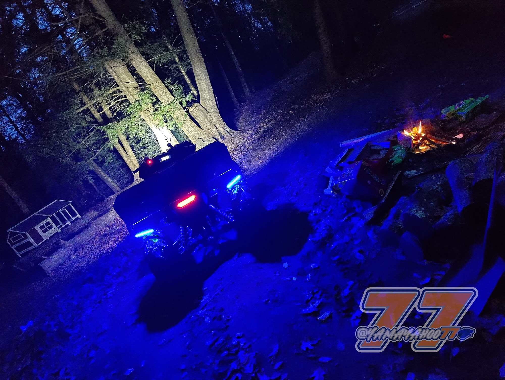 2019 Yamaha Grizzly 700 SE with LED Rock Lights installed