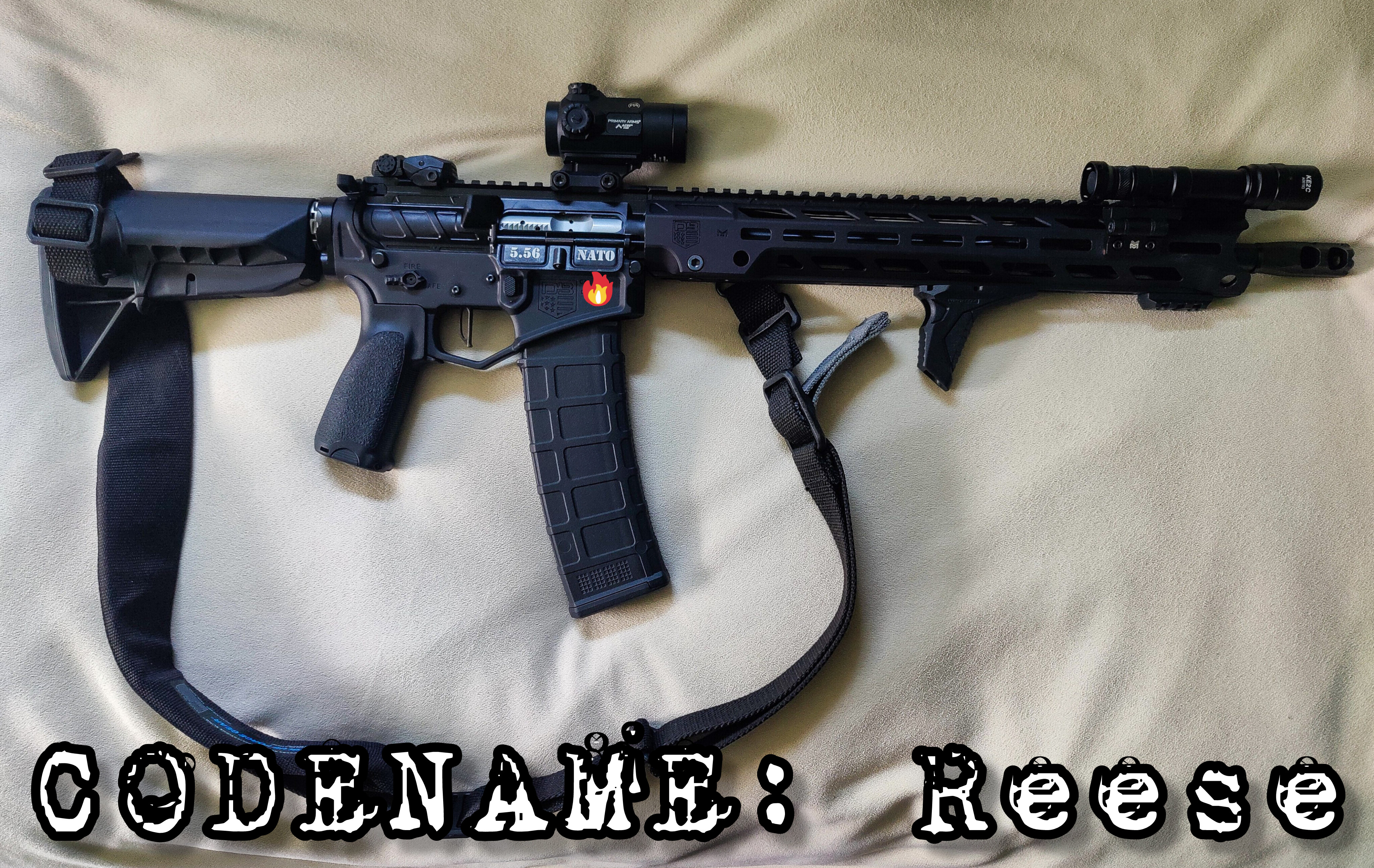 Custom Diamondback Firearms DB15 AR15 16" rifle Black Gold lower/Obsidian upper