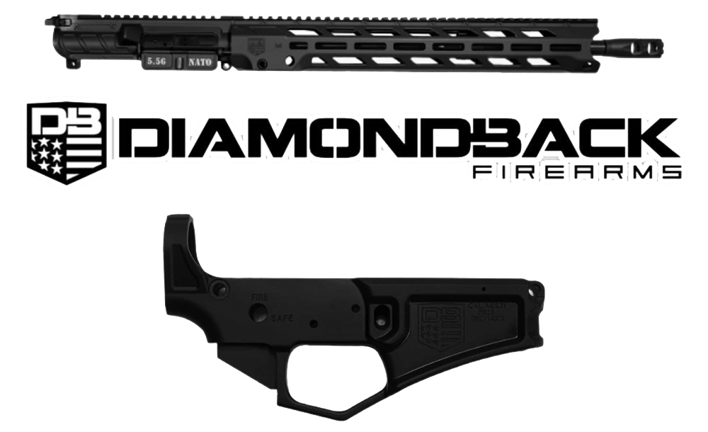 Diamondback Firearms custom AR15 DB15 16" Obsidian upper & Black Gold lower