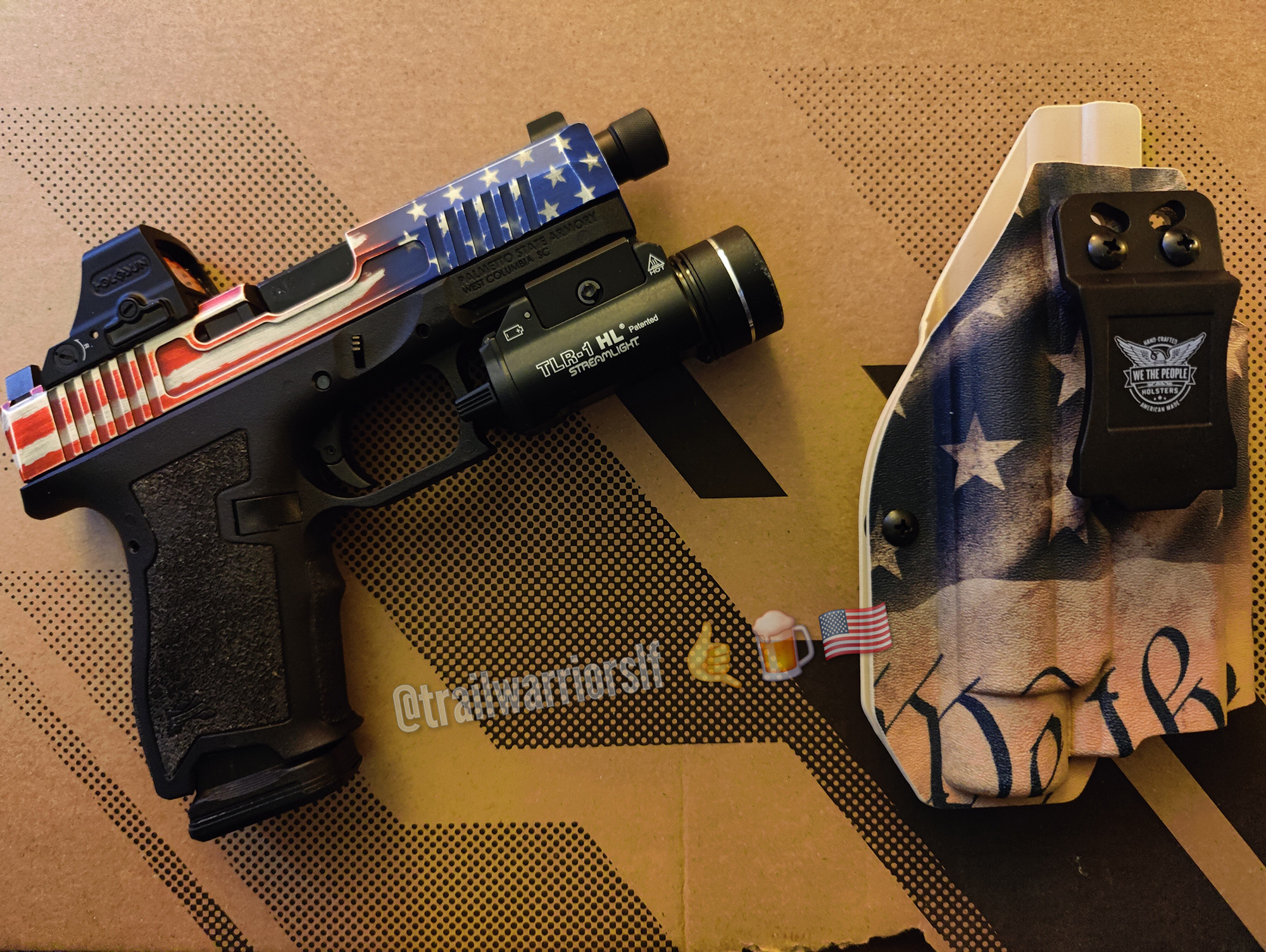 Custom PSA Dagger compact model Glock 19 clone with American flag slide