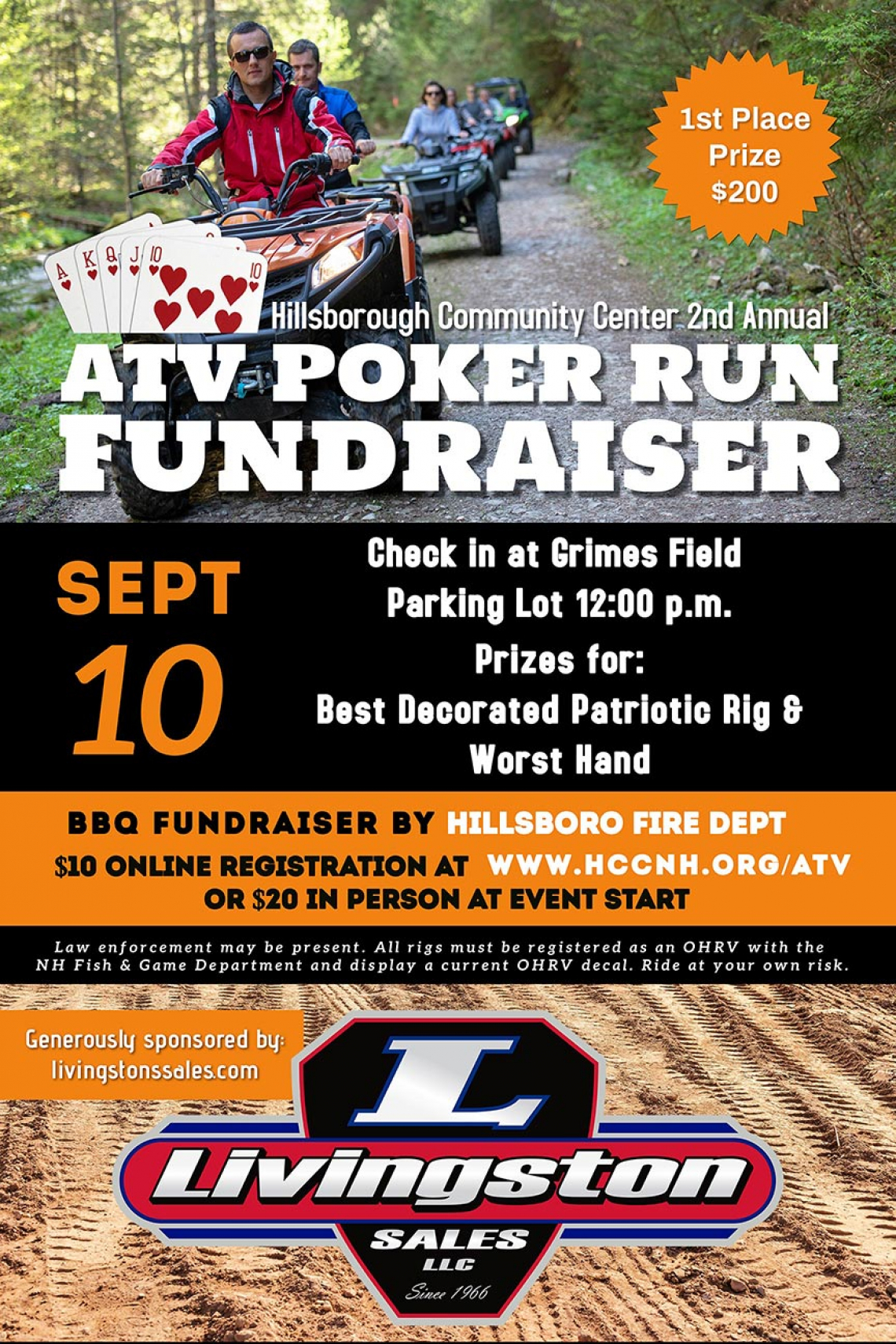 Hillsborough Community Center 2nd Annual ATV Poker Run Fundraiser